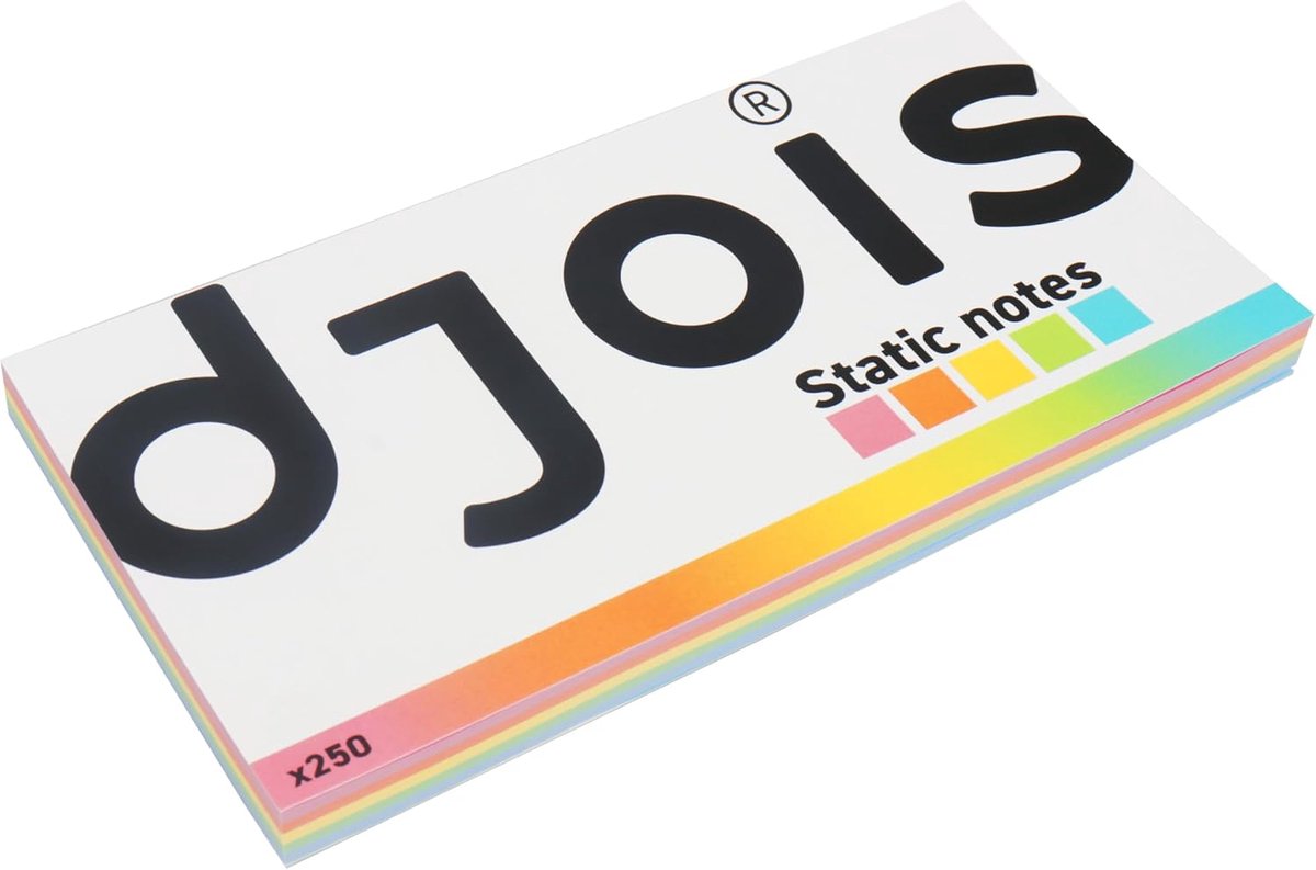 Djois made by Tarifold Static Notebook, 250 Colour Pages (Pink, Orange, Yellow, Green, Blue) - 200610 (L, 200 x 100 mm) - ShopVlot