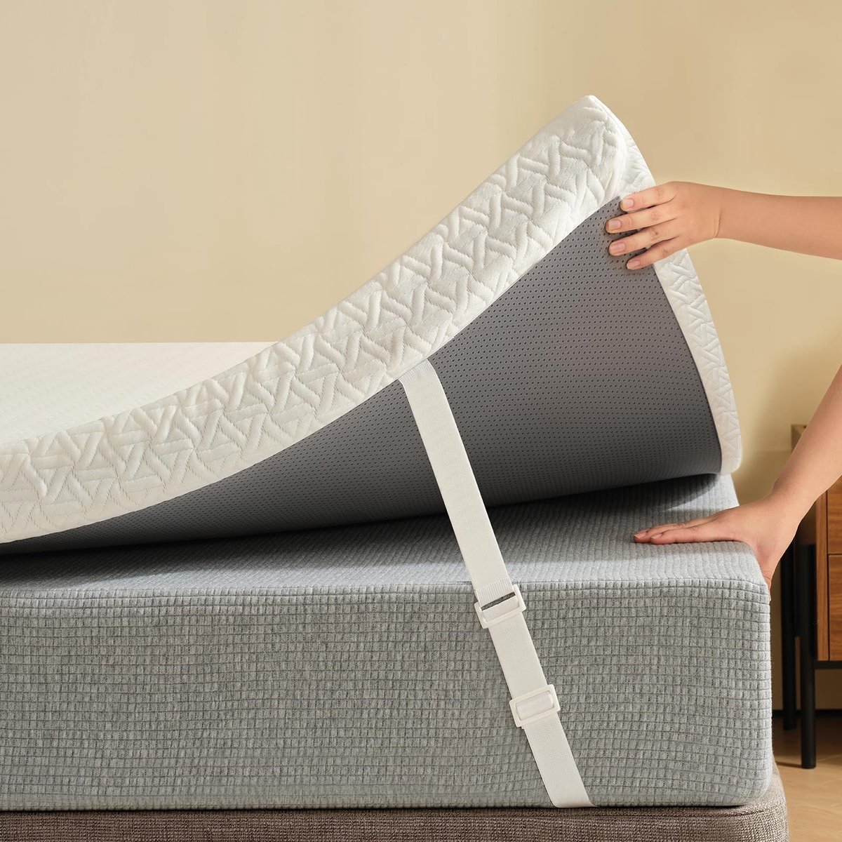Z-hom Matrastopper, 120 x 200 cm, 8 cm hoogte, gelschuim en traagschuim, voor bed en boxspringbed, Oeko-Tex - ShopVlot