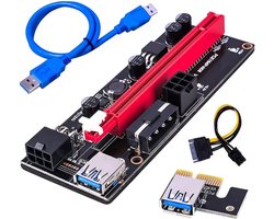 RANY Ultrastable Ver009S USB 3.0 PCIe PCIe Riser Ver 009S Express 1X 4X 8X 16X Extender Riser Card Adapter sata 15Pin - ShopVlot