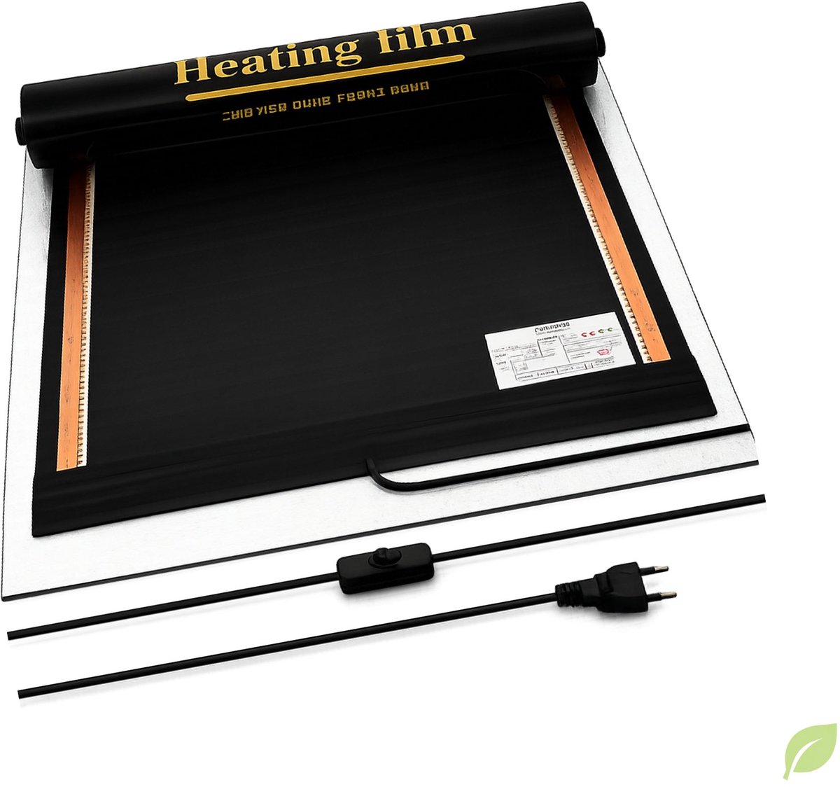 Durensa® karpetverwarming - aan/uit schakelaar - met isolatie -50*120 cm - 132 Watt