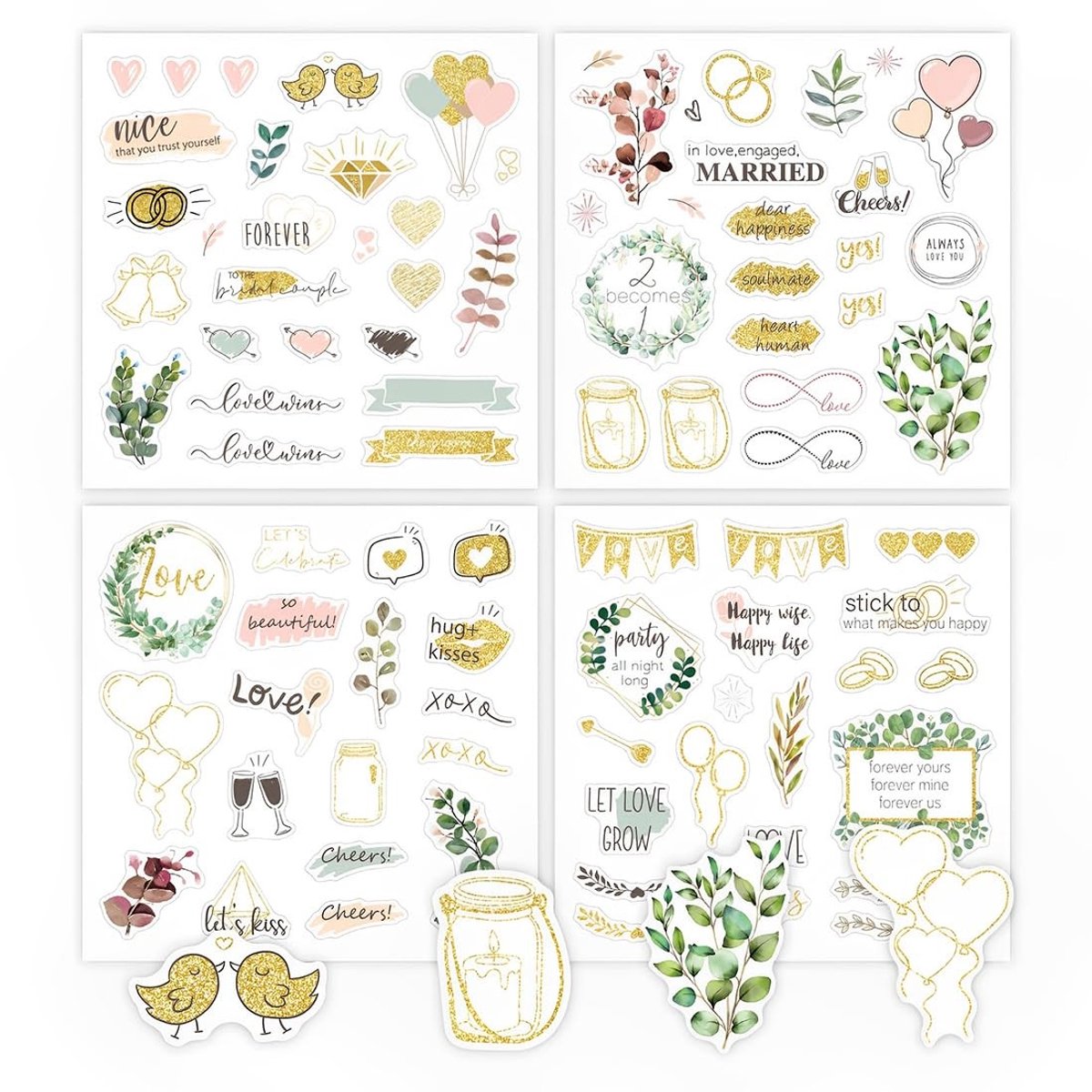 Solidchoice - Set van 80 Verjaardagsstickers voor Scrapbooking