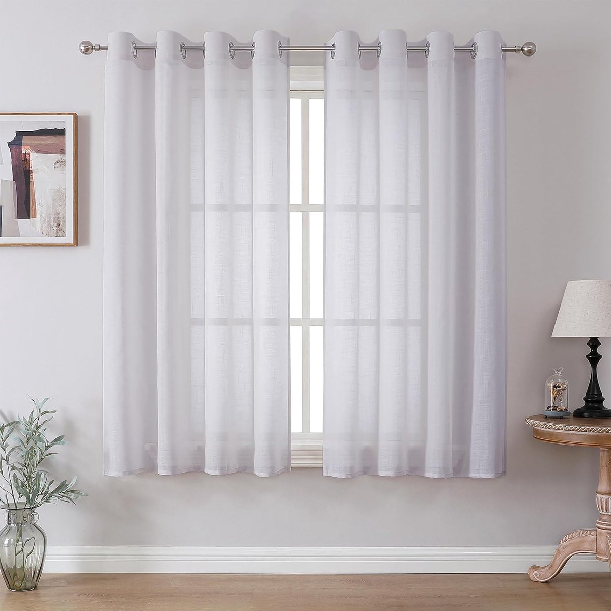 Voile Gordijnen met Oogjes Set van 2 voor Woonkamer en Slaapkamer