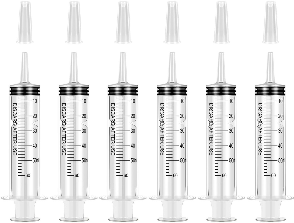 Solidchoice - Set van 6 Grote Spuiten zonder Naald voor Diverse Toepassingen