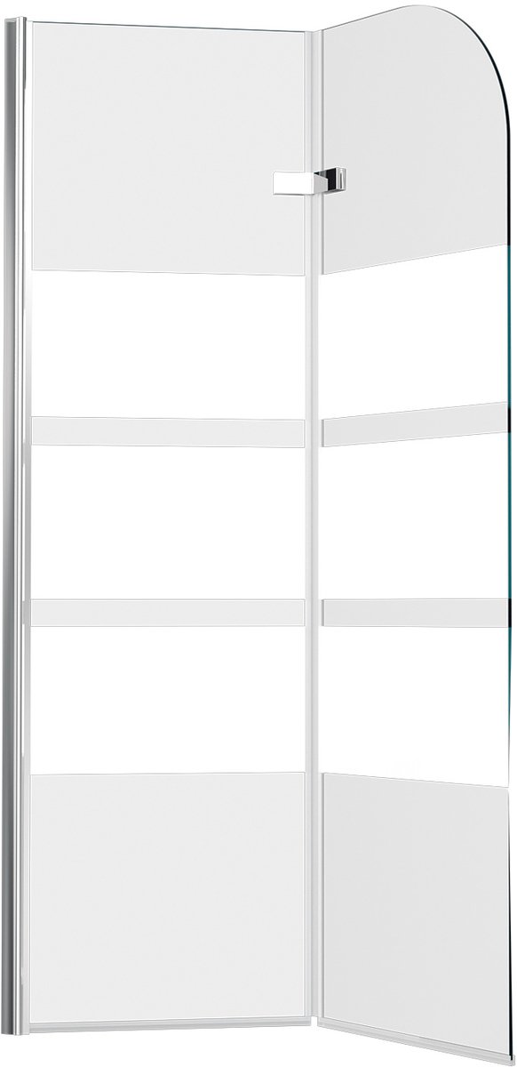 Peviasot Badwand 100x140 cm - 2-delig - Opvouwbaar - Witte Strepen