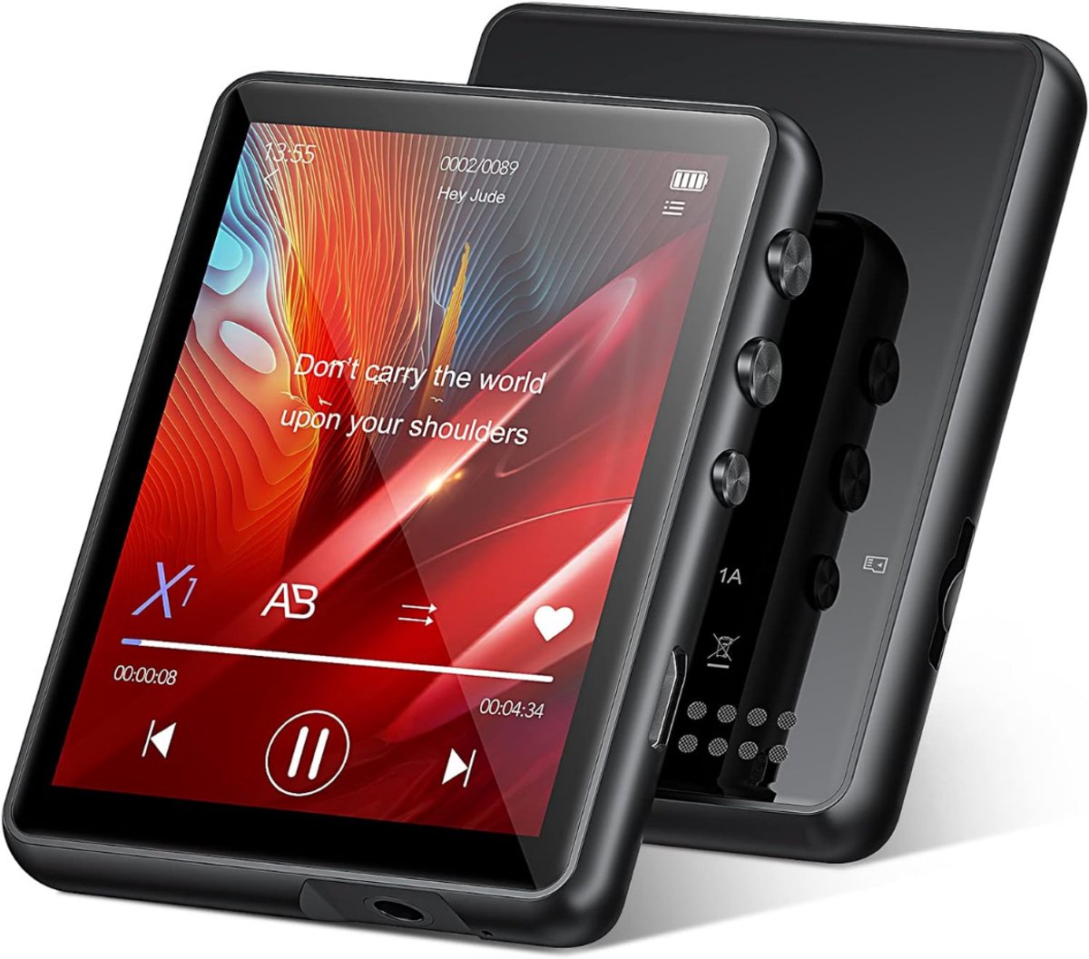 SNJY® MP3 Speler Bluetooth - MP4 Speler - Muziek Speler - Touchscreen - 64GB - Zwart
