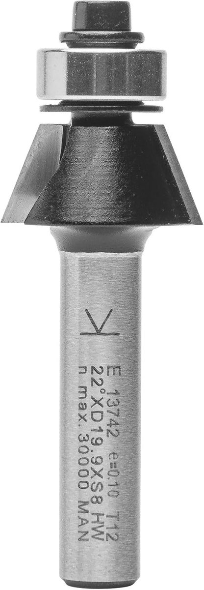 ENT 13742 Angled Angle Edge Cutter, Carbide Metal, Shank Annex (S) 8 mm, FreMaple Meter (D) 19.9 mm, NL 9.5 mm, E - ShopVlot
