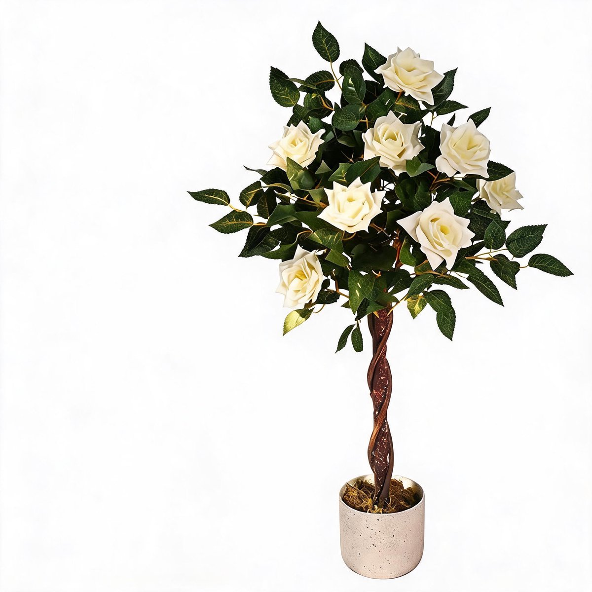 Triumpunpre - decoratieve kunstplant - 2 stuks 90cm witte enkelroos ecologische stengel polyester voor interieur