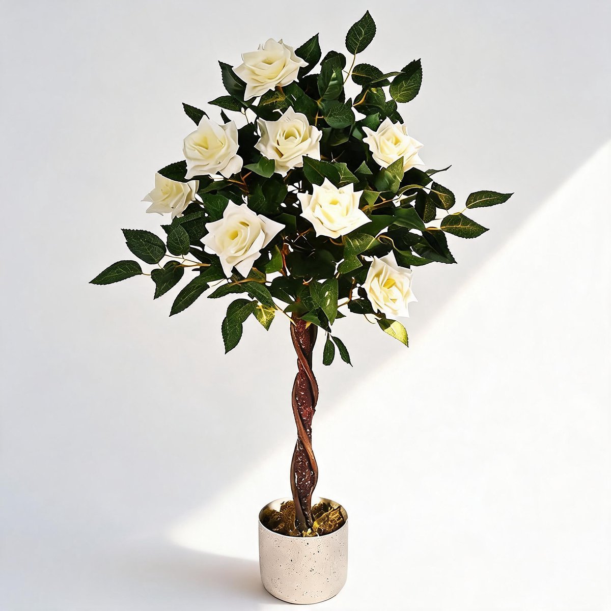 Danky - luxe kunstroos - 2 stuks 90cm wit enkelbloem ecologische stengel hoogdetail polyester decoratie