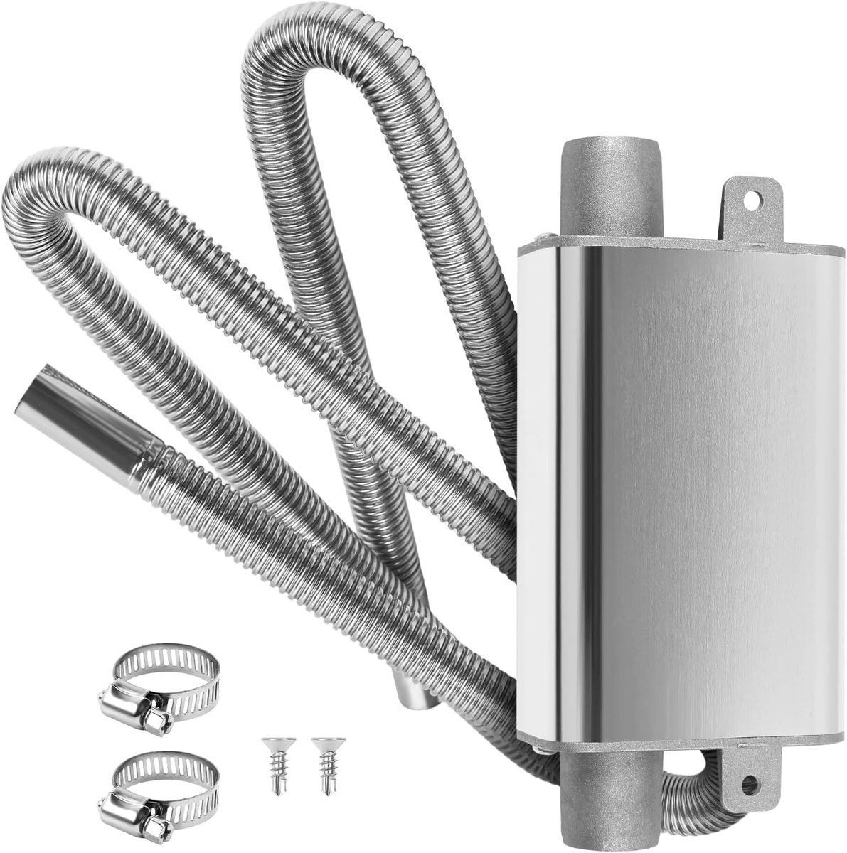 60 cm Stroomgenerator Uitlaatslang met Roestvrij Stalen Pijp en Geluidsdemper voor Verwarming
