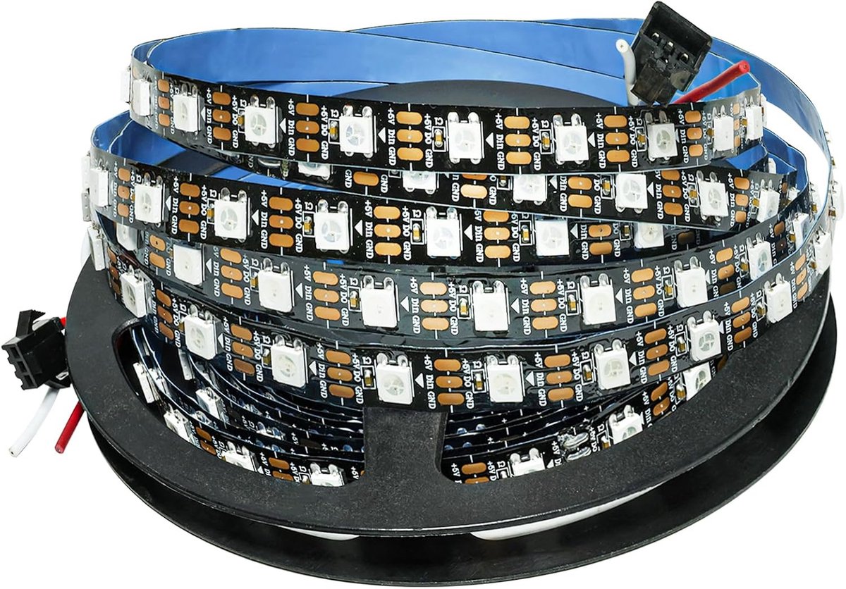 Tyun WS2812B LED Strip 5V 5M RGB Pixel Strip Flexible 300 LEDs IP30 Full Color Individually Addressable Smart Light - ShopVlot