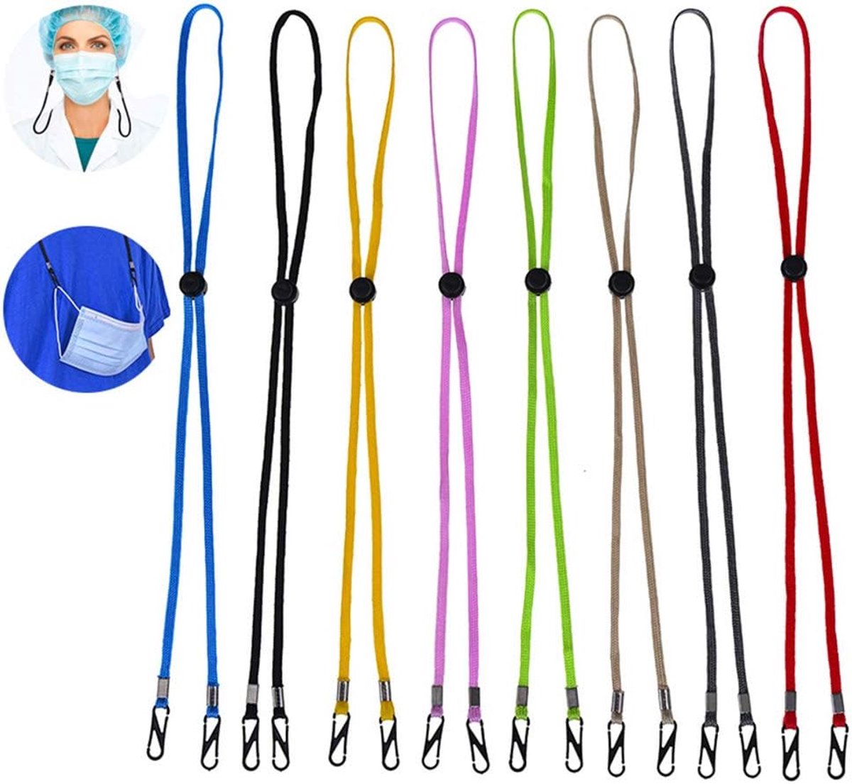 Strap Extenders for Face Masks, Adjustable Mask Lanyard Ear Protector Adjuster Band Soft Adjustable Extension Belt - ShopVlot