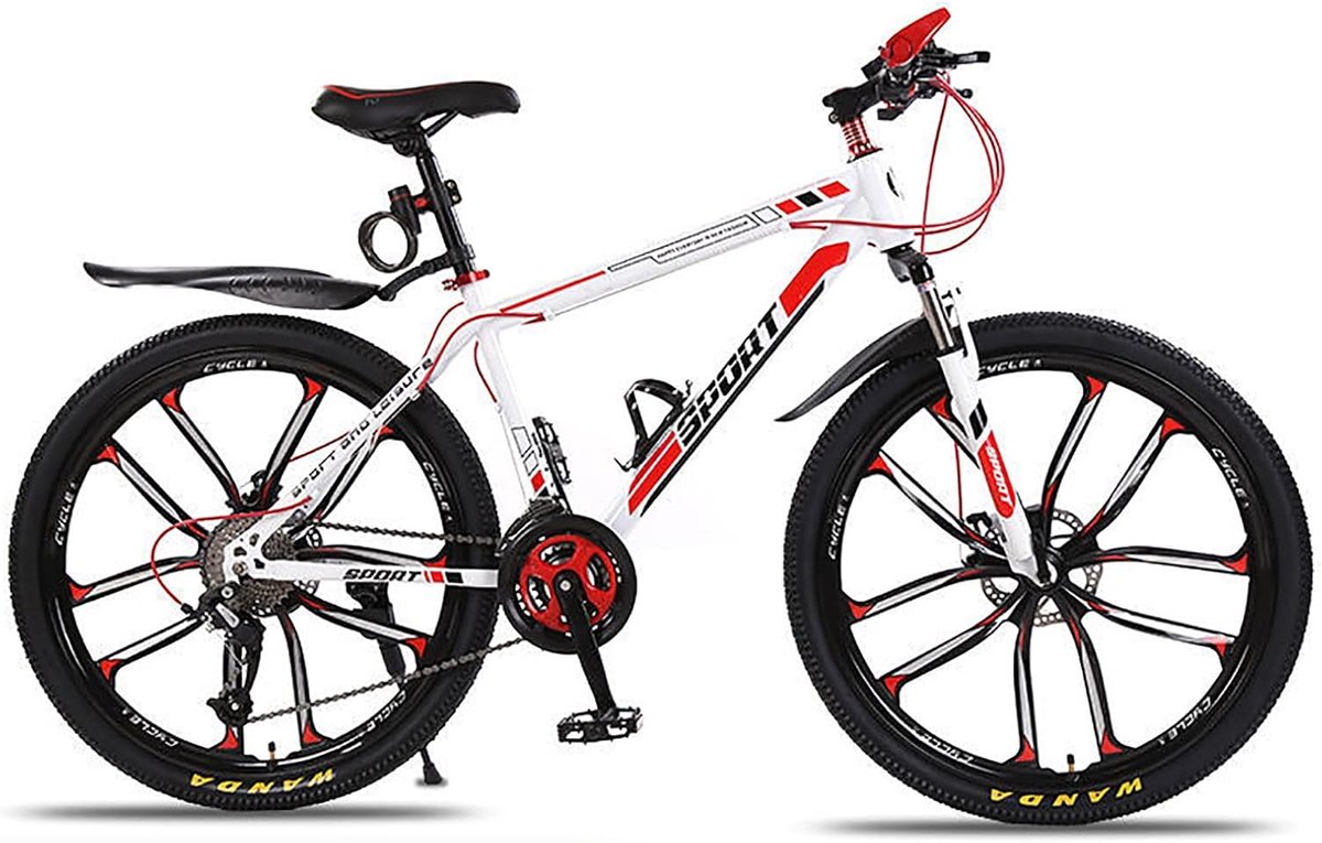 26 inch mountainbike, verende vork stalen frame grip shifter en dubbele handremmen meerdere kleuren dubbele - ShopVlot