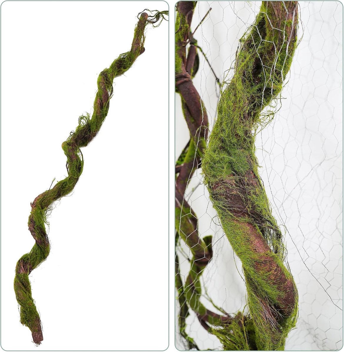 190cm Linen Silk Large Curved Stem Artificial Branches Green Vine Garland Plants 3D Wall Garden Outdoor Home Halloween - ShopVlot