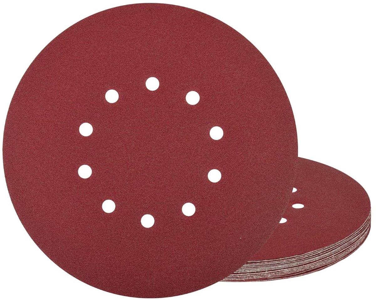 225mm Sandpaper Grit 40, 15 Pieces Coarse Grain Sanding Discs 225mm for Random Orbital Sander (10 Holes) - ShopVlot