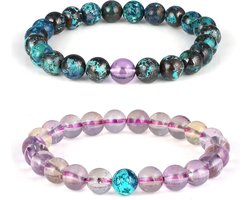 NirvanaIN - Chrysocolle & ametrine premium edelsteen kralen armbanden voor mannen vrouwen genezing, perfect - ShopVlot