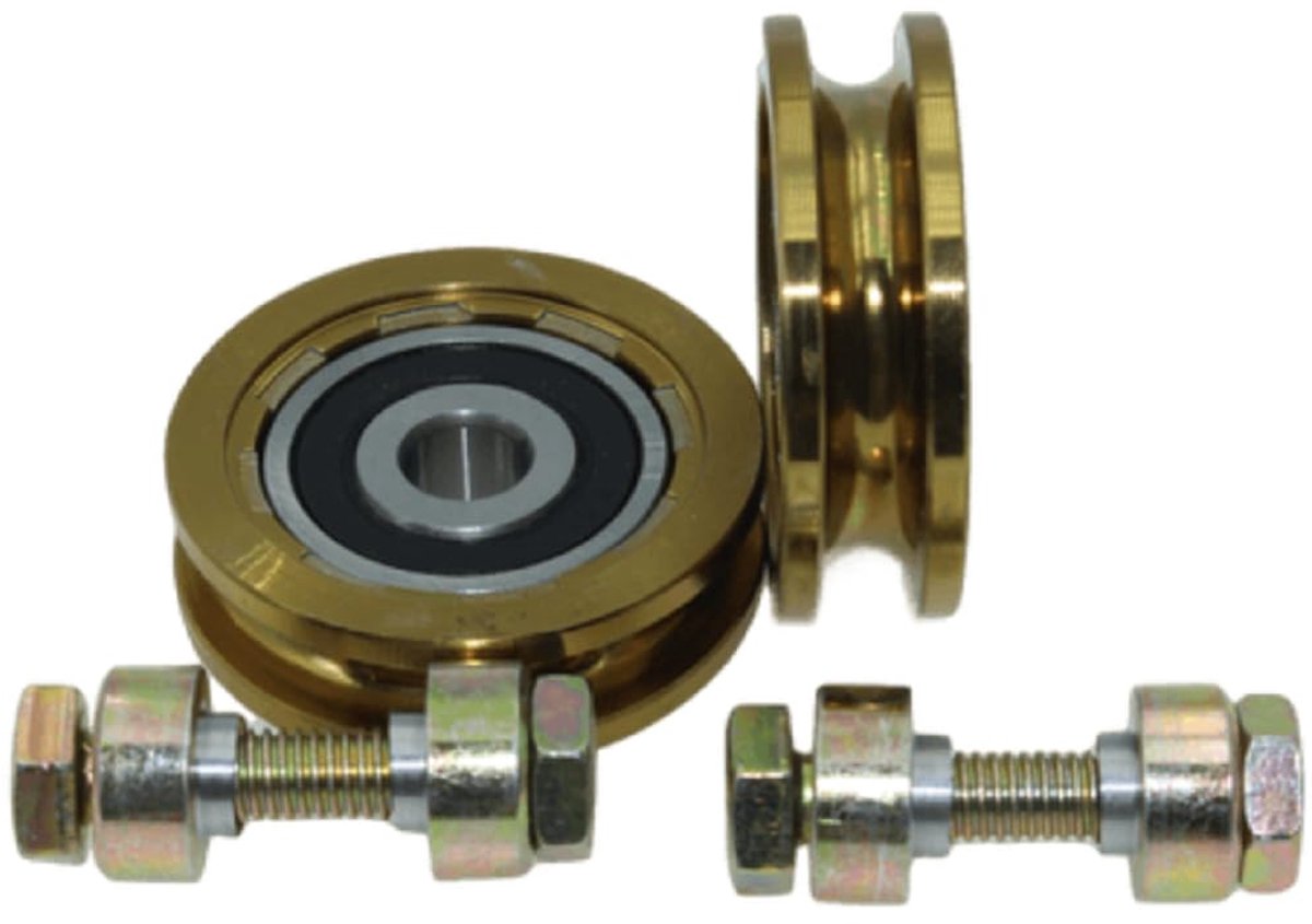 Pack of 2 castors made of galvanised steel – roll with round grooves – 50 mm diameter – 8 mm cable groove – 10 mm - ShopVlot