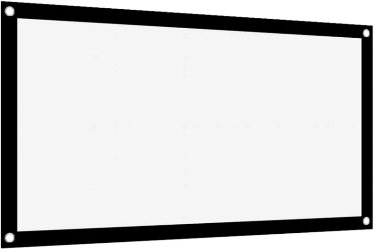 60-100 inch 16:9 HD-projectorscherm, 3D-film draagbaar projectorschermgordijn Muurbevestiging wit projectiescherm filmscherm voor projector (84 inch)