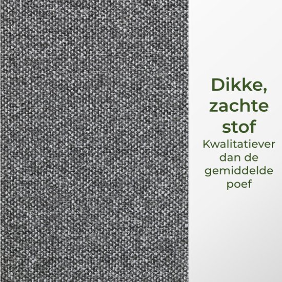 Dikke, zachte stof. Kwalitatiever dan de gemiddelde poef.