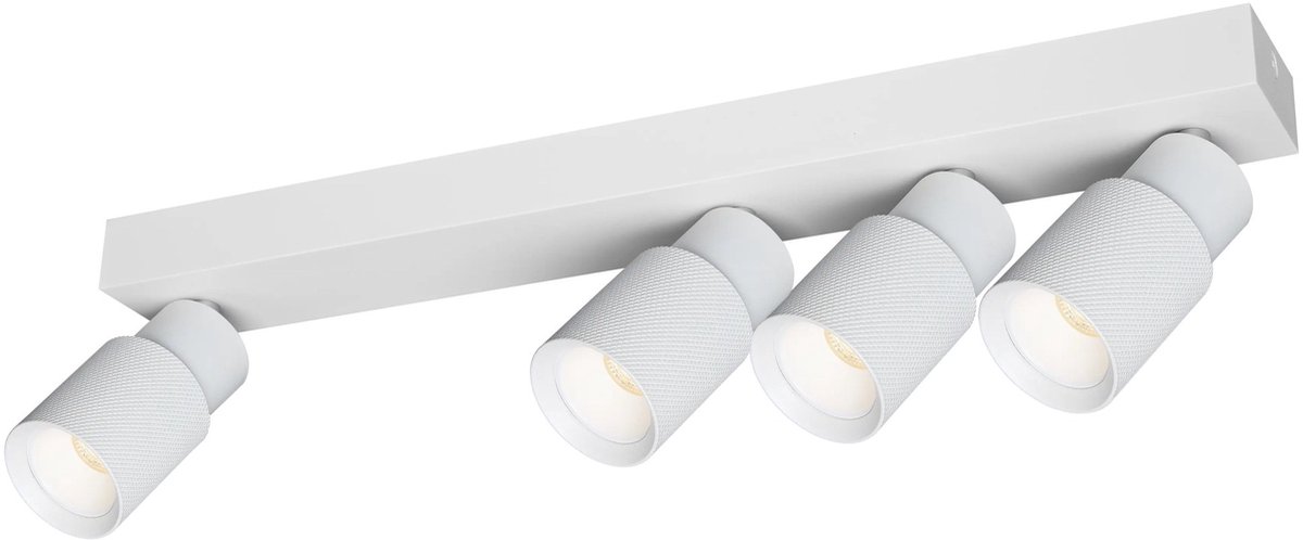 Nysal plafondspot met 4 lichtpunten, wit aluminium, richtbaar, voor GU10 MR11 (excl. lichtbron), dimbaar, IP20