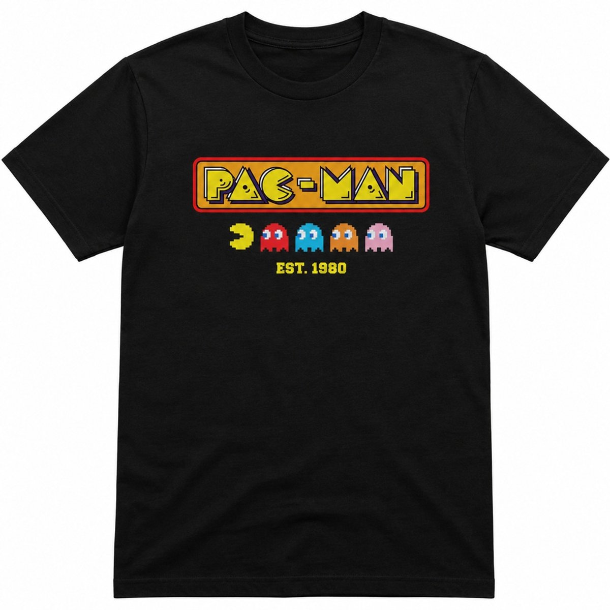 Pac-Man Logo Est. 1980 T-shirt 4XL Zwart