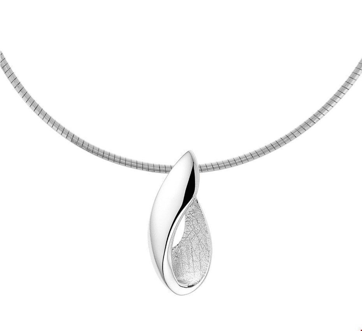 925 Sterling Zilveren Damesketting Gescratcht – 1,5 mm – 42 + 3 cm – Fijn Zilveren Omega Collier met Verlengketting