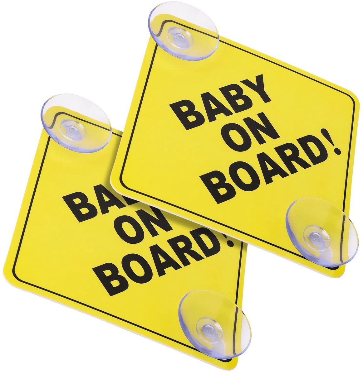 Solidchoice - Baby Aan Boord Waarschuwingsborden met Zuignappen (2 Stuks)