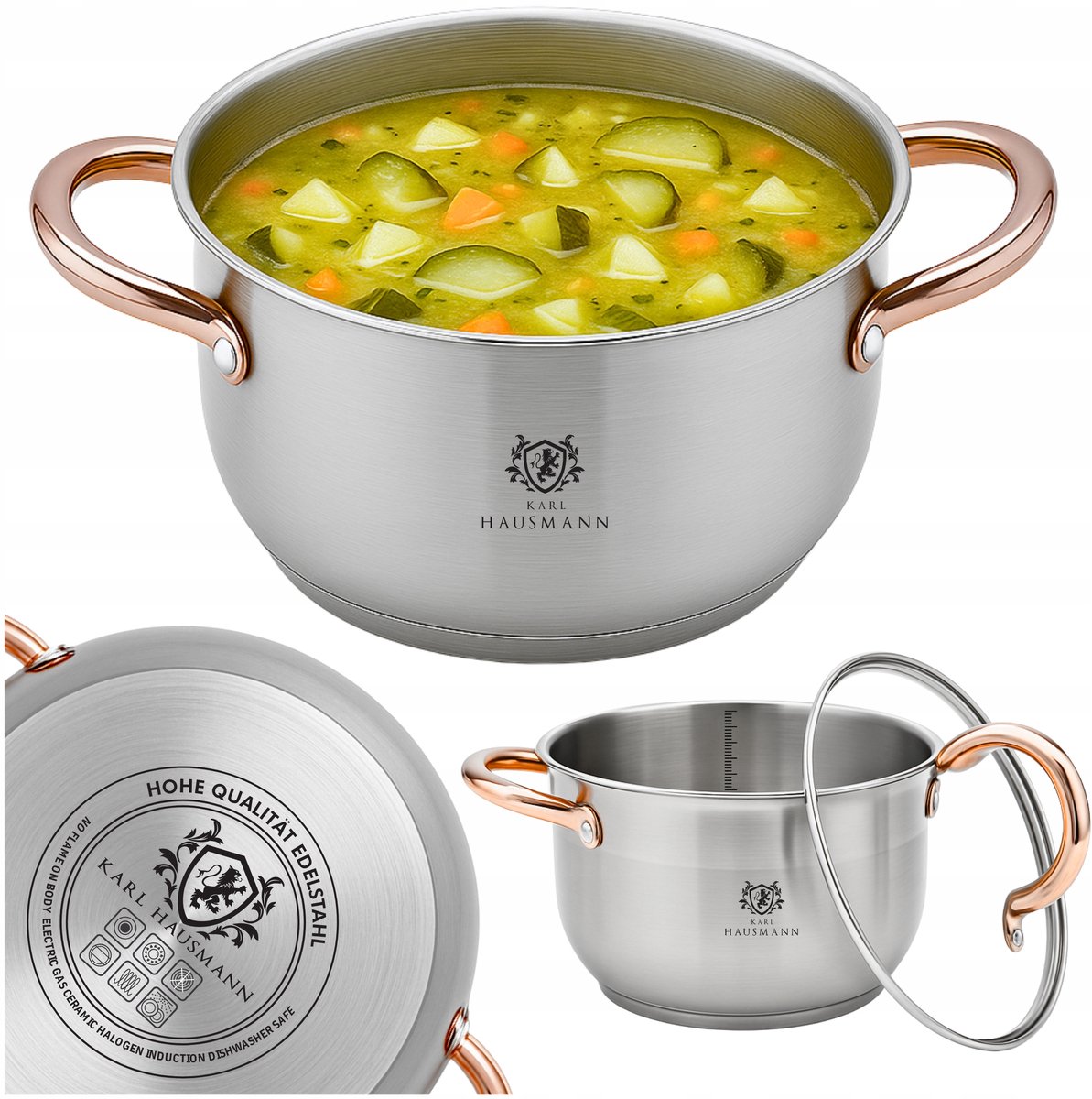 Karl Hausmann Solid Gold Pan 3L RVS - 20cm - Geschikt voor Inductie