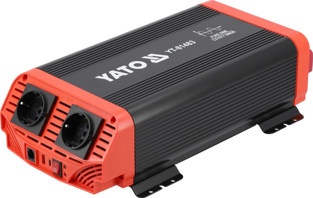 Zuivere Sinus Omvormer 12V naar 230V - 1000W Continu (2000W Piekvermogen) - Met USB-A & USB-C - Inverter voor Camper, Boot, Auto & Zonnepaneel - Geschikt voor LiFePO4, AGM & Gel