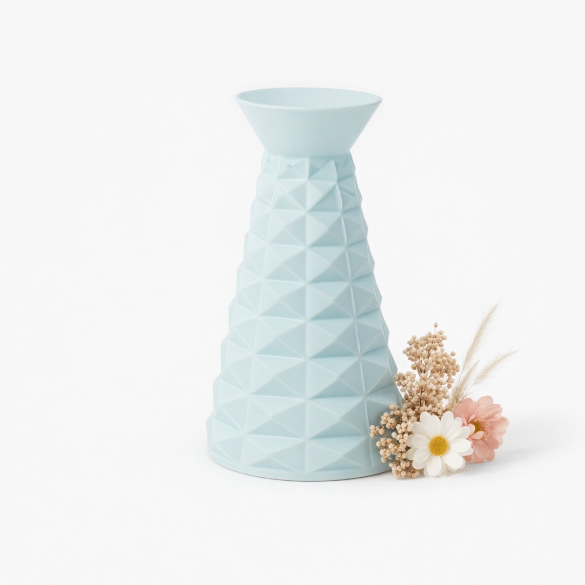 Geometrische Vaas - Smal Decoratief Ontwerp voor Droogbloemen & Composities