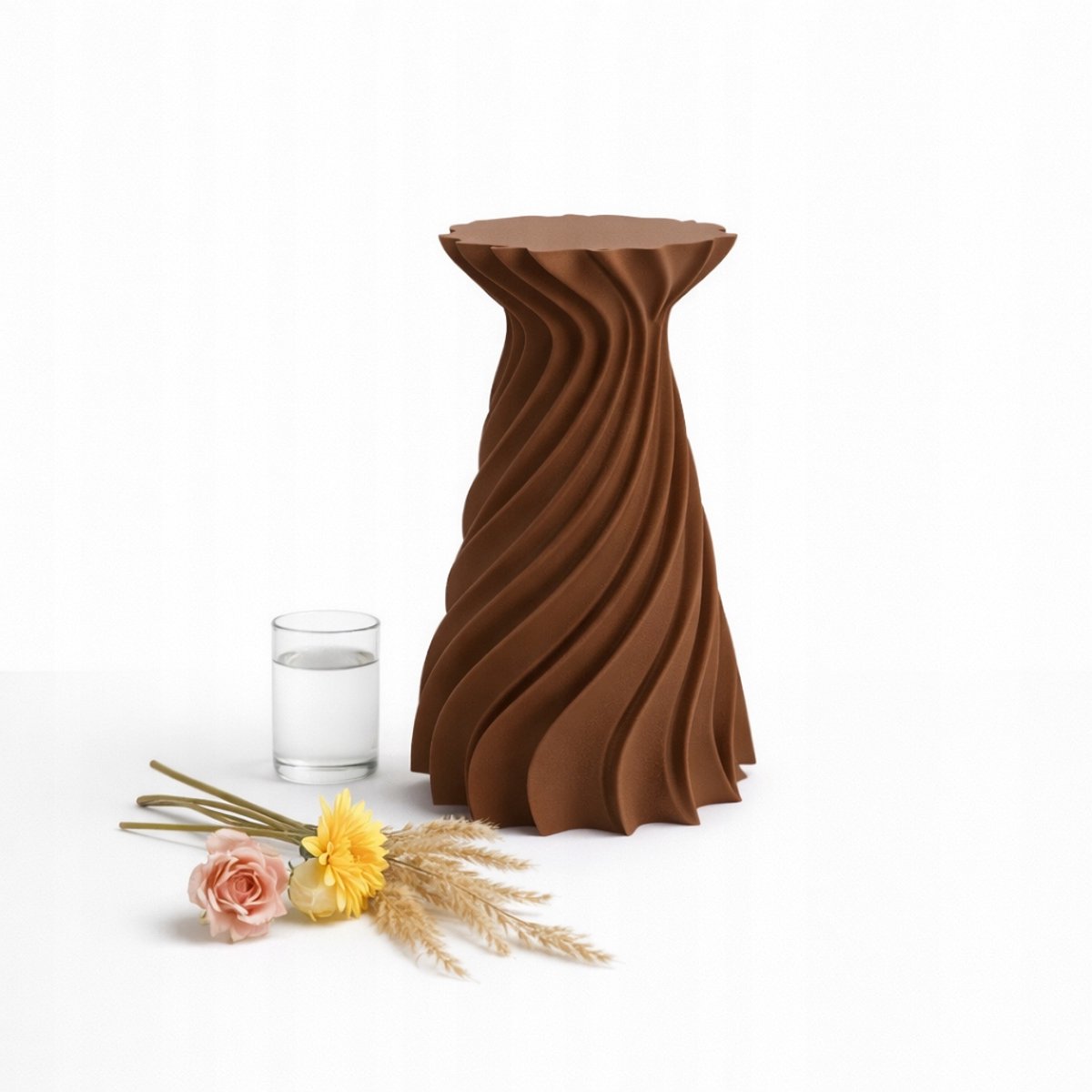 Decoratieve Spiraalvaas - Stijlvolle Vaas voor Bloemen en Droogboeketten