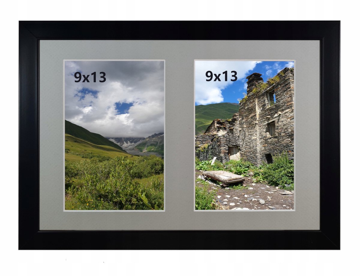 Galerij 9x13 cm voor 2 foto's met passe-partout