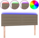 vidaXL - Hoofdbord - LED - 144x5x78/88 - cm - stof - taupe