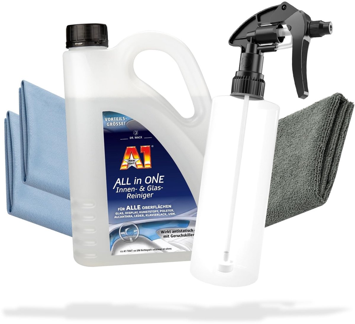 Solidchoice - Auto Interieur- en Glasreiniger Set, 2L met Spuitfles
