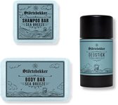 Störtebekker® Men Essential Set Sea Breeze - Verzorgingsroutine Set Heren met Frisse Zeebries, Tijm & Citrus - Vaste Shampoo, Body Bar & Deostick - Vegan & Zonder Aluminium - Dagelijkse Frisheid