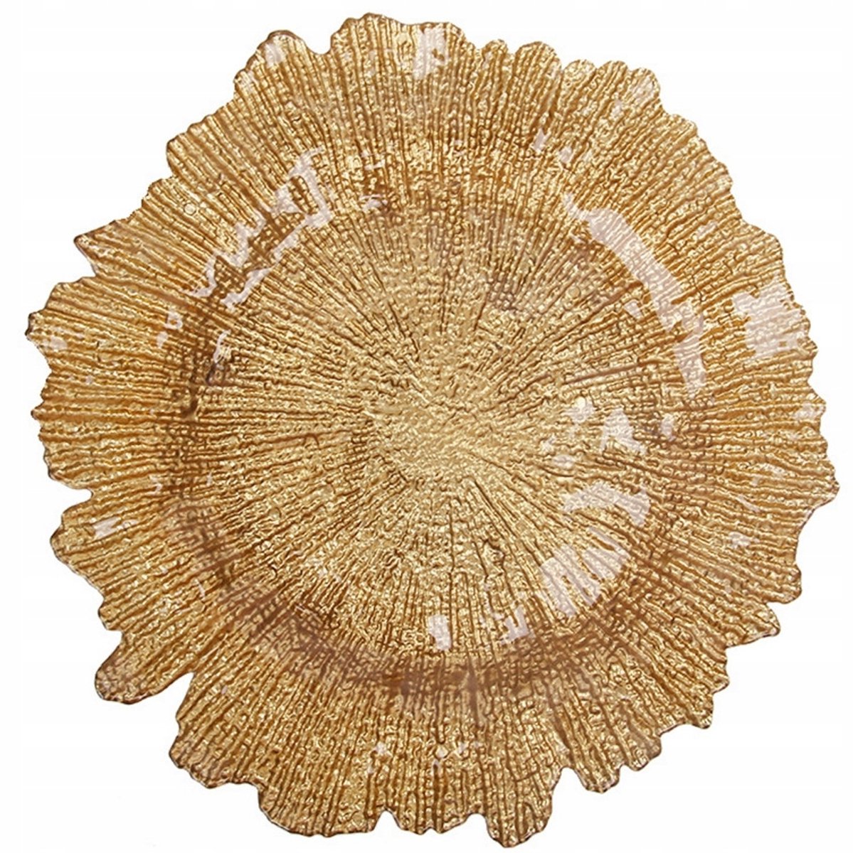Gouden glazen schotel Ø35 cm - Elegante tafeldecoratie