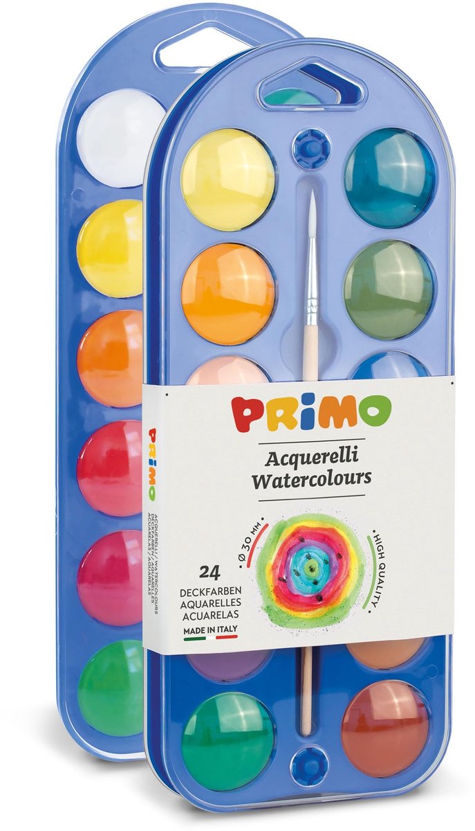 Solidchoice - Aquarelset voor Kinderen met 24 Kleuren en Penseel