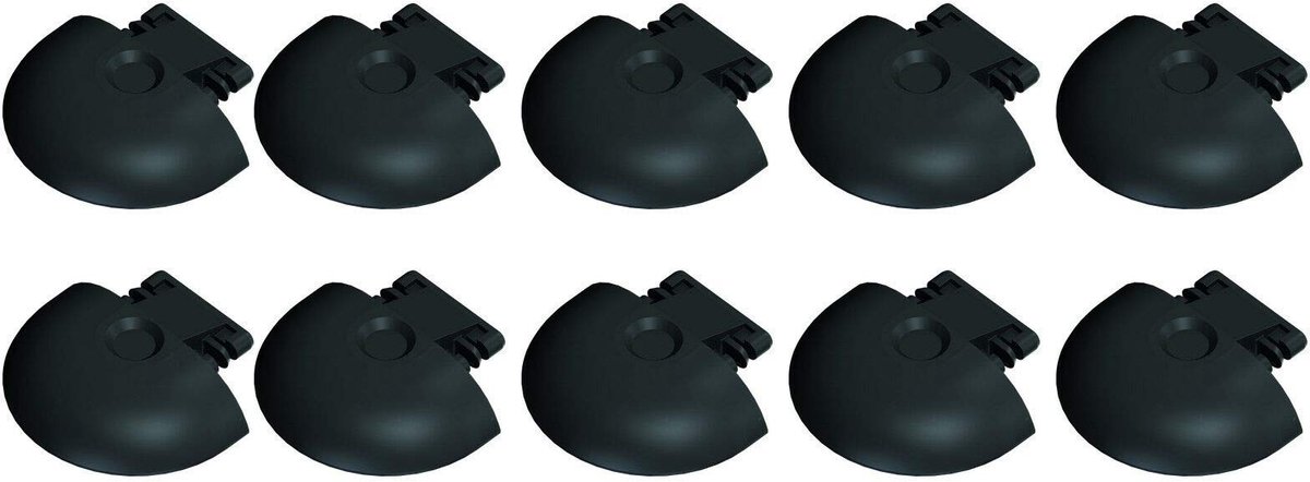 Solidchoice - 10 Stuks Eindkappen voor Airline Rails, Zwart Kunststof