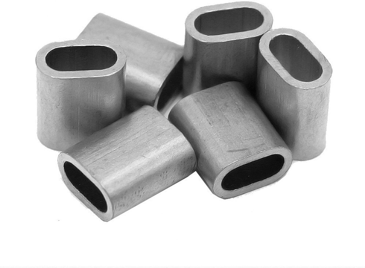 Solidchoice - 50 Aluminium Persklemmen 4 mm voor Staalkabels