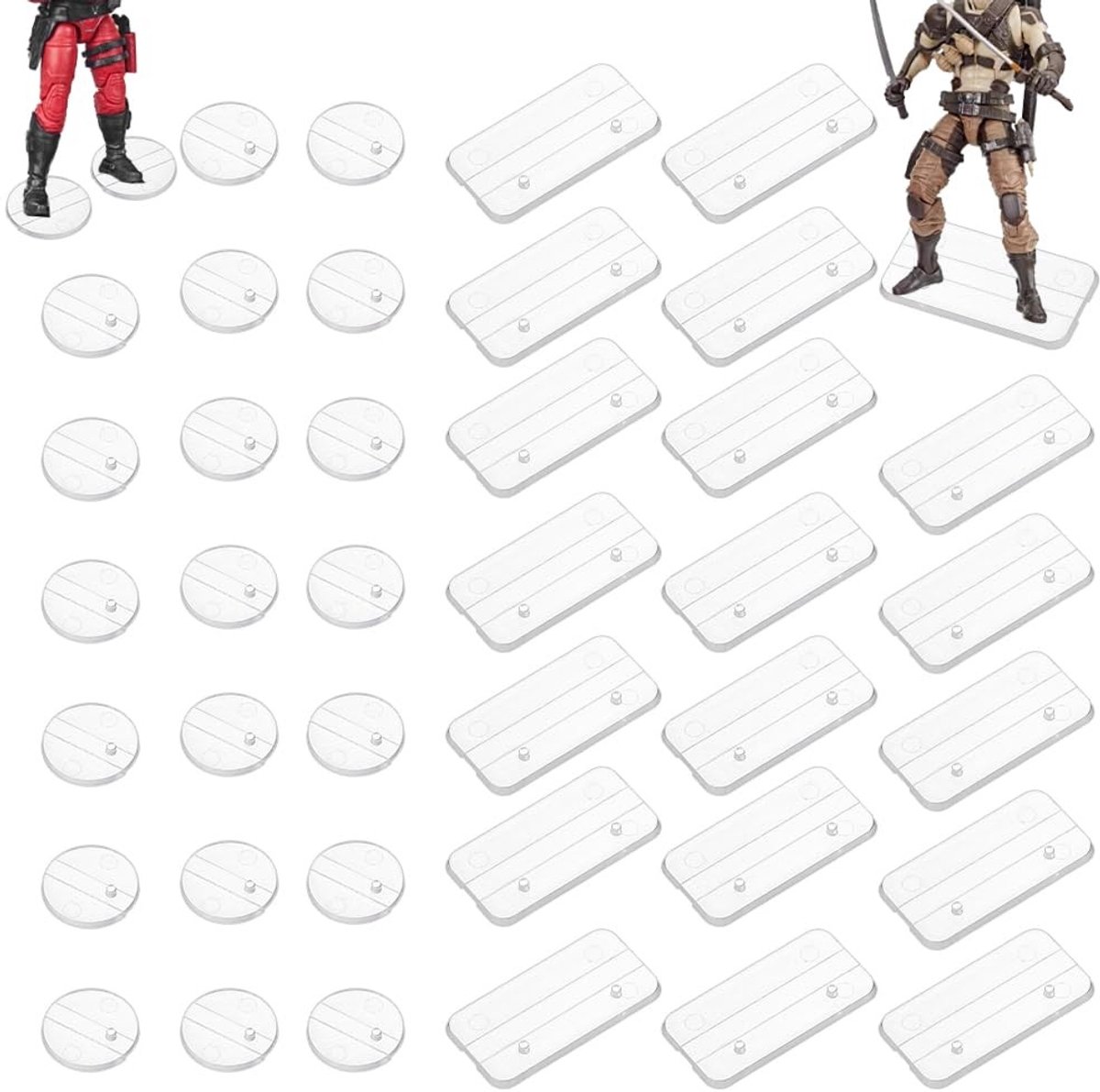 Solidchoice - 40 Stuks Transparante Acryl Actie Figuur Stand Bases voor Model Collectibles