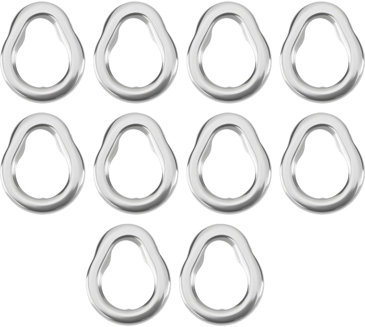 Solidchoice - 10Pcs Vissen Dongle Ring Rvs Solid Ringen voor Vissen Terminal Rig