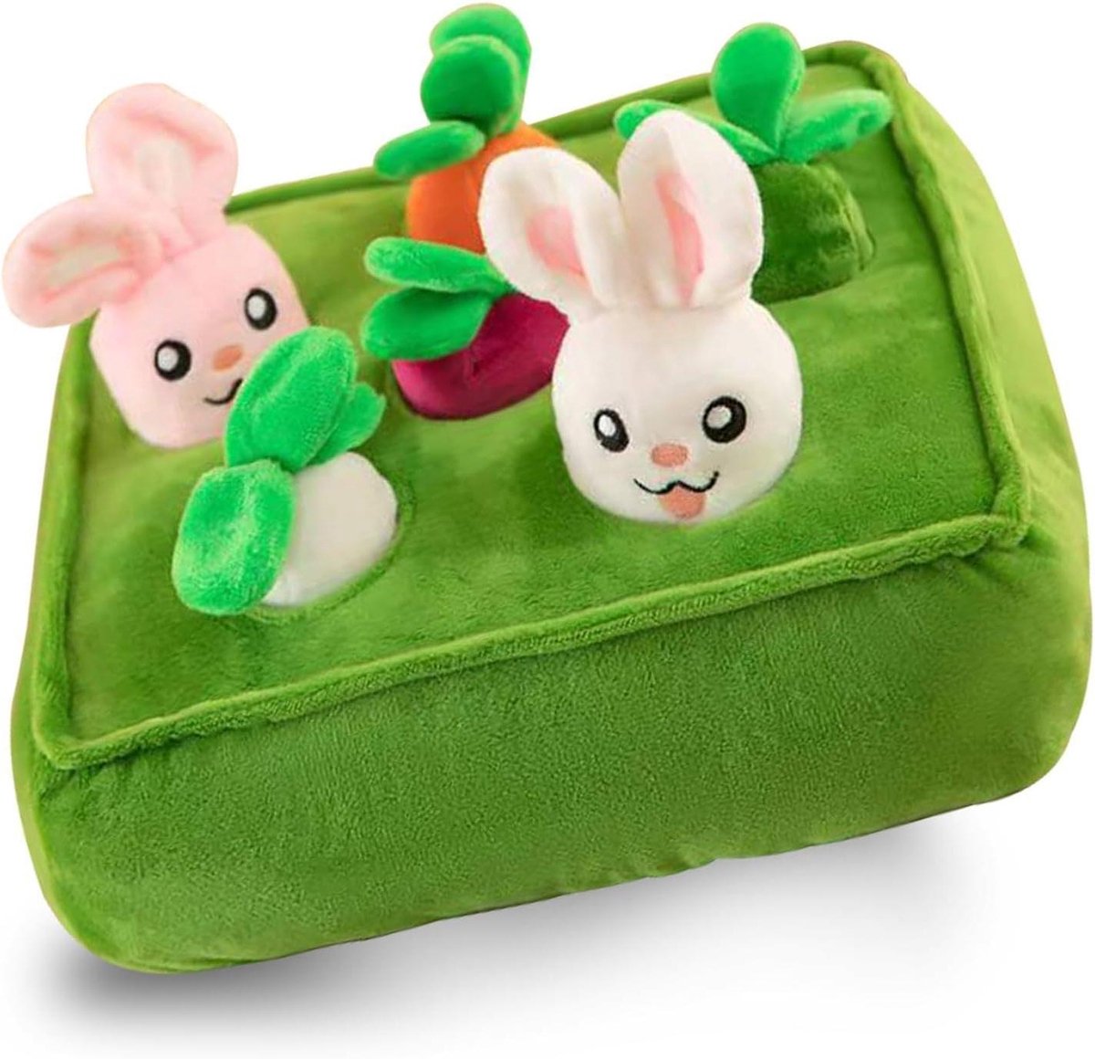 Snuffelmat Hond - Interactief Hondenspeelgoed - Mentale Stimulatie - Met Pluche Wortelen - 28 cm - Multicolor