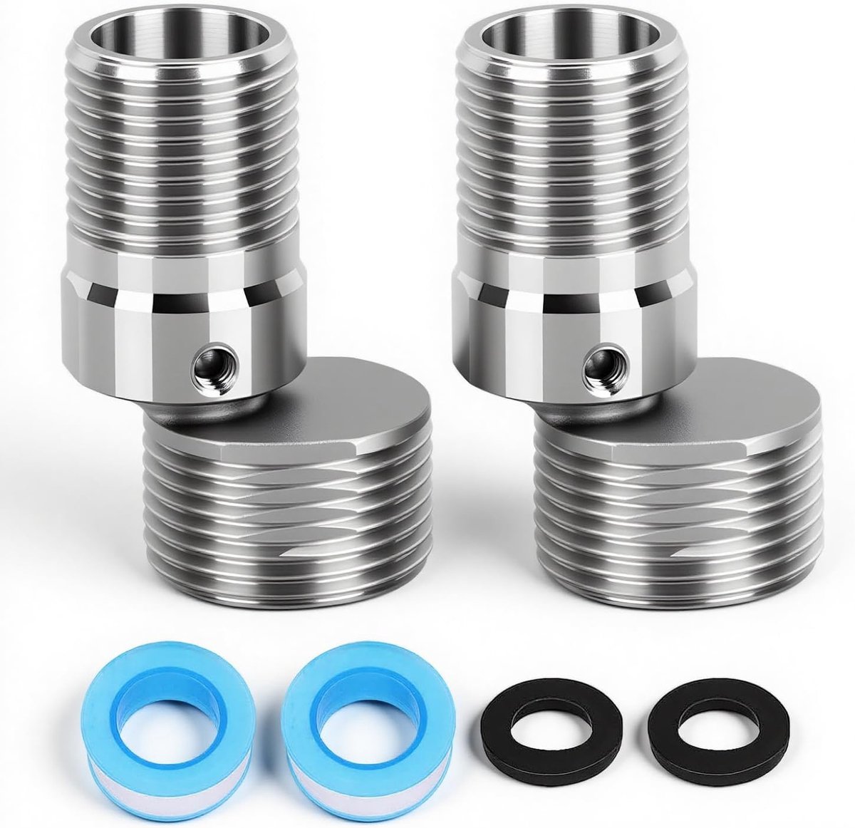 2 stuks 304 RVS Badkamer Kraanadapter – Excentrische Verstelbare Kraanadapter – 360° Draaibare Kraanadapter – Verstelbare S-vormige Keukenkraan Adapter – Geschikt voor Badkamer