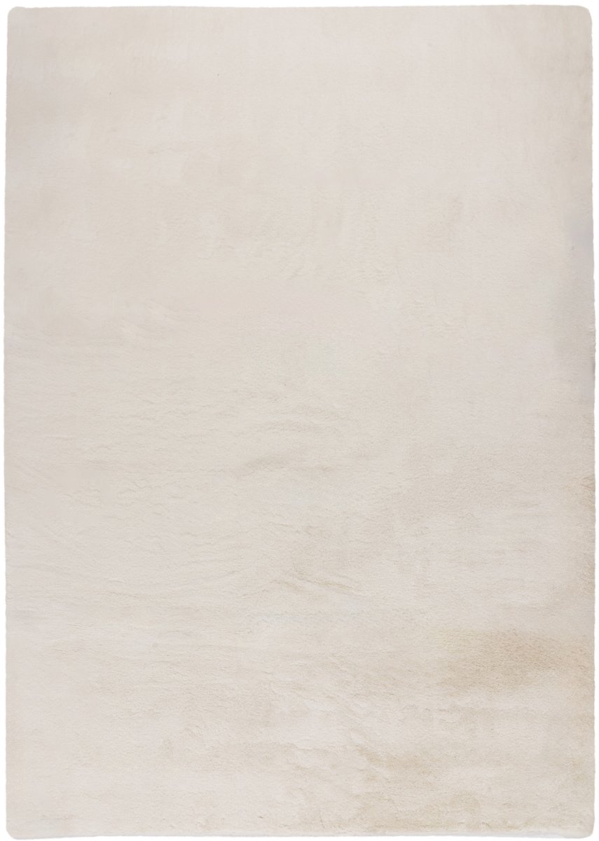 Padiro hoogpolig shaggy vloerkleed 60 x 110 cm - wit - modern effen design - geschikt voor vloerverwarming - van polyester