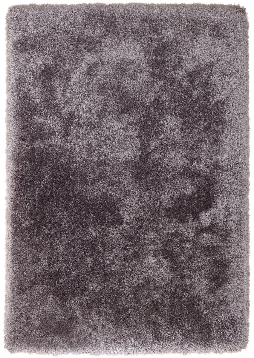 Padiro hoogpolig shaggy vloerkleed 200 x 290 cm - zilver - modern effen design - geschikt voor vloerverwarming - van polyester