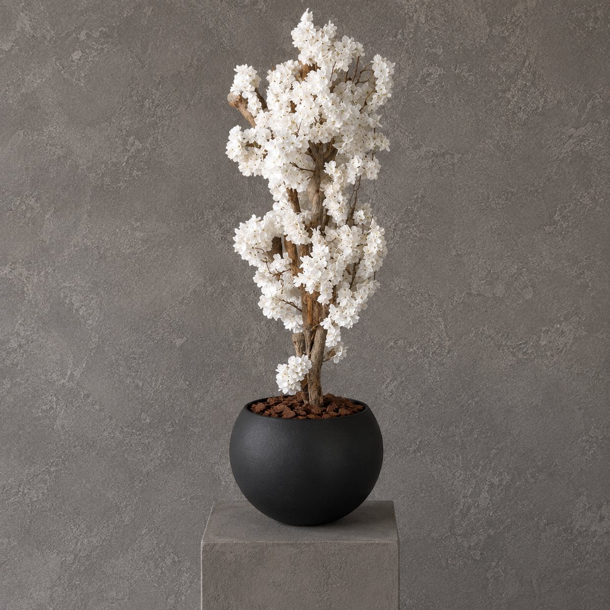 Seta Fiori Kunstbloesemboom Fluffy Wit - Echt Hout - 110 cm - Sakura - Seta Fiori
