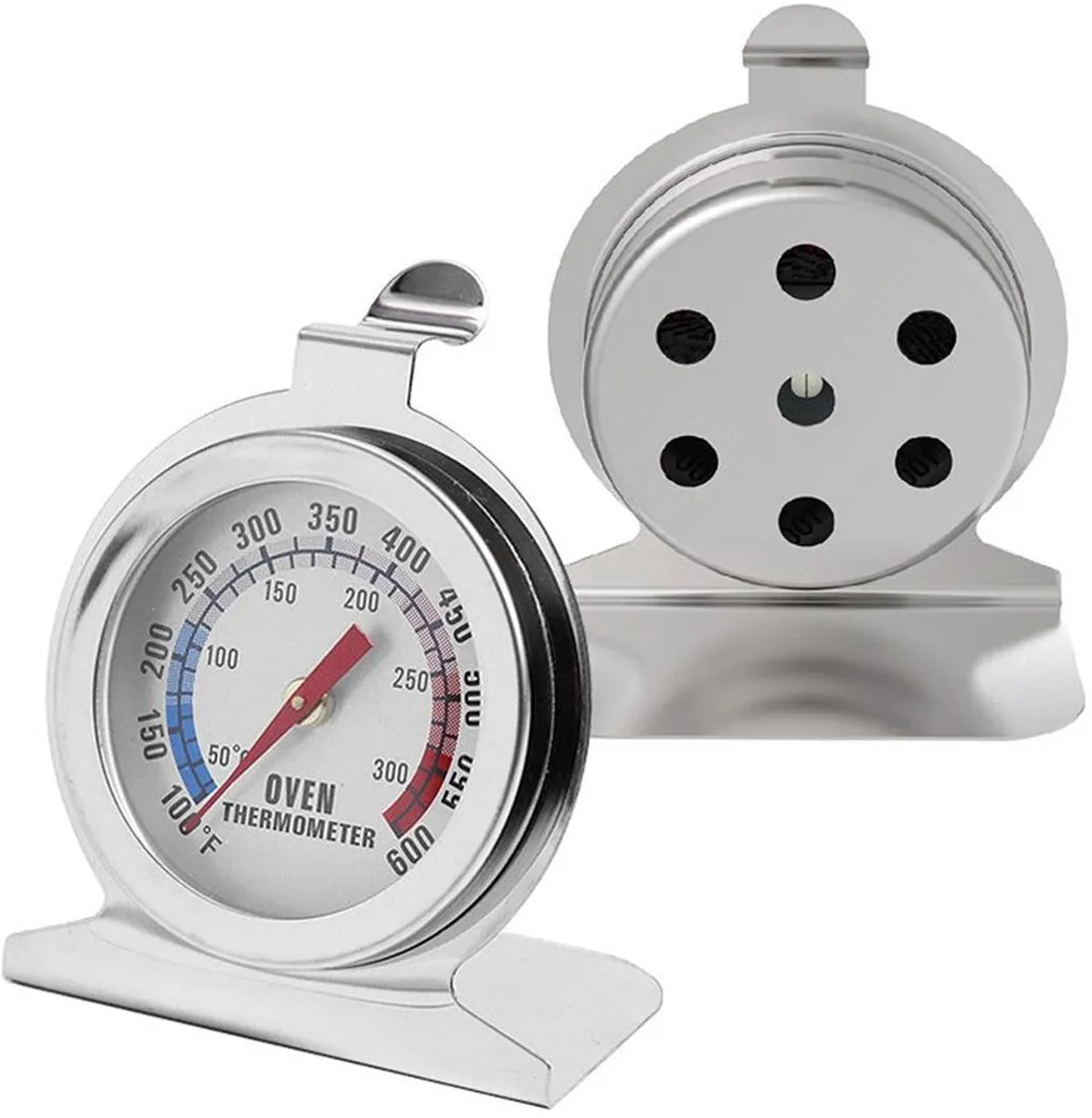 Oventhermo Geschikt voor er, gemaakt van roestvrij staal, Geschikt voor wijzer, meetbereik 50–300 °C, hittebestendig, nauwkeurig en stabiel, Geschikt voor keukens en ovens.