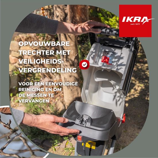 IKRA elektrische messenhakselaar IMH 2800 voor 45 mm takken, incl. opvangzak van 45 l & omkeerbare messen, 2.800 W — afbeelding 2