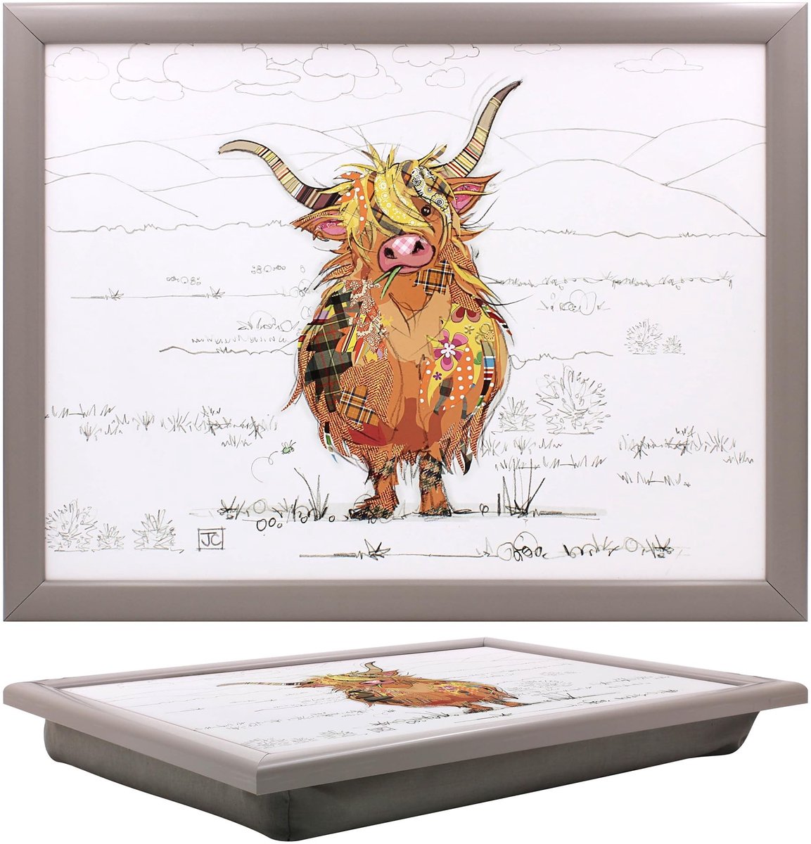 Solidchoice - Hamish Highland Cow Laptray met Zitzak voor Diner