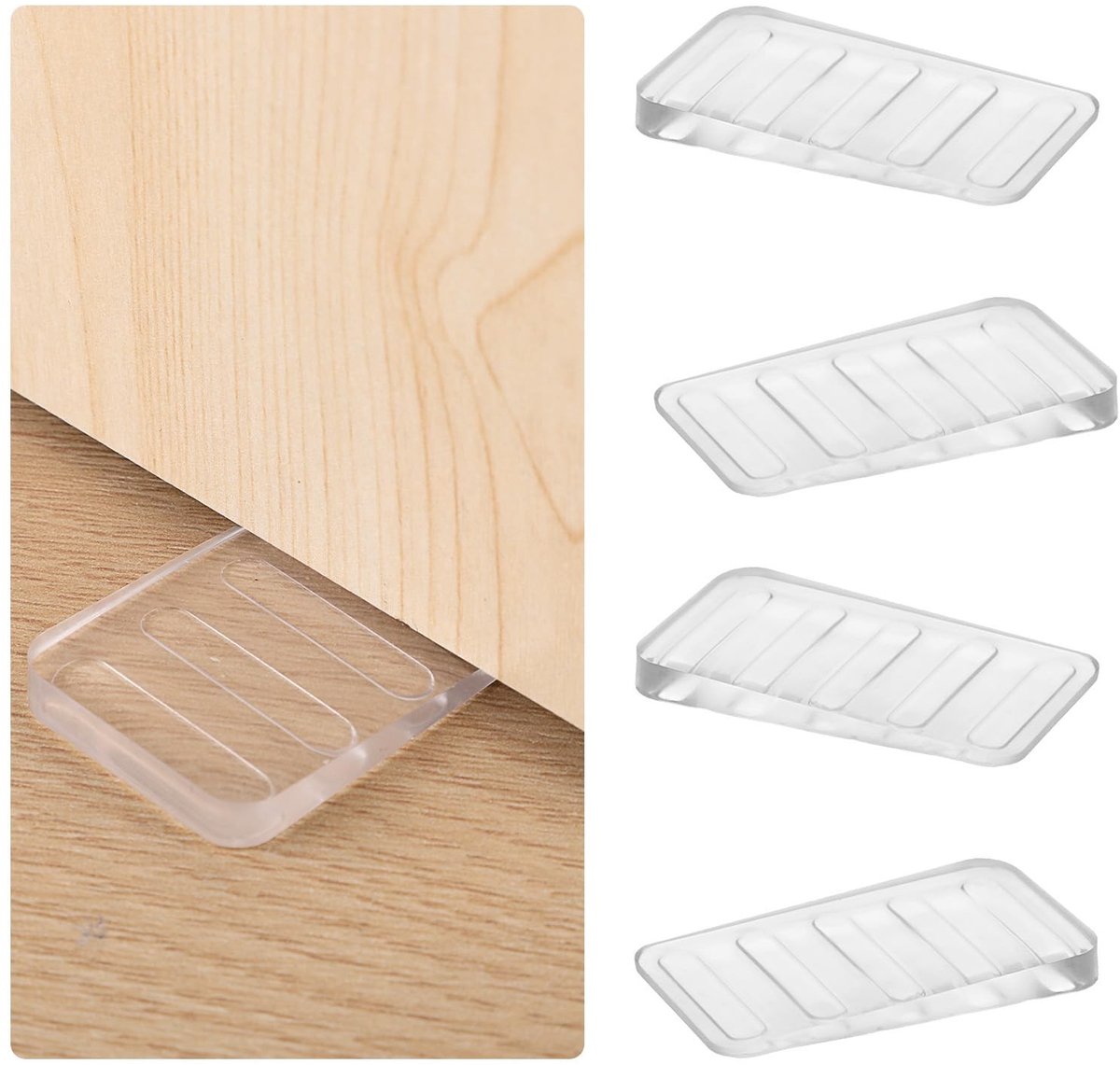 Solidchoice - Set van 4 Rubber Deurstopper Wedges voor Stabiliteit van Meubels