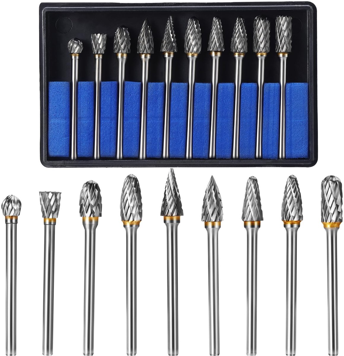 Solidchoice - Set van 10 Tungsten Carbide Freesboren voor Hout en Metaal